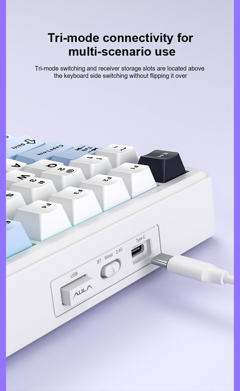 Gạt chọn chế độ kết nối ở cạnh bên AULA F75 Max