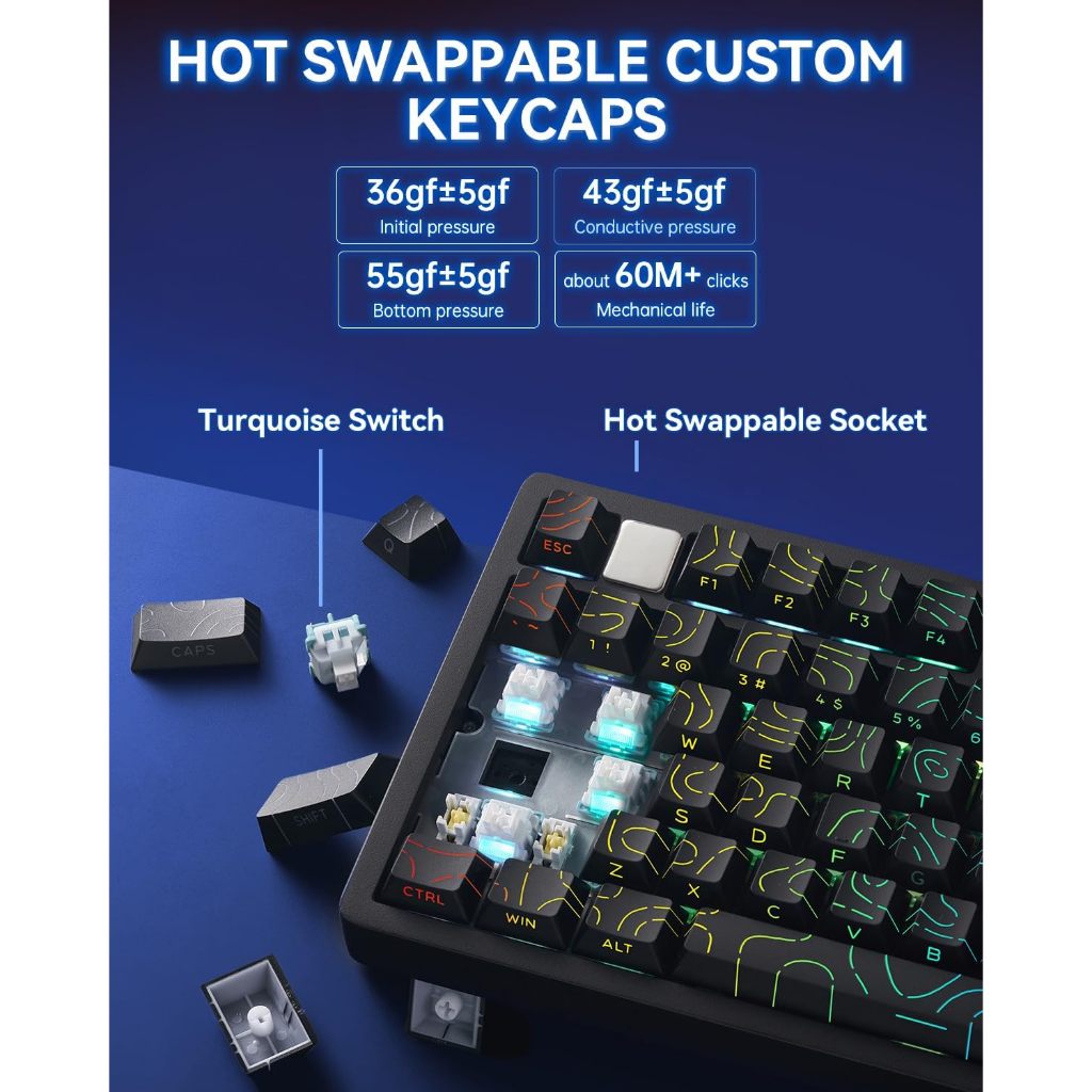 Switch Turquoise trên mạch hotswap của LEOBOG Hi75C Pro