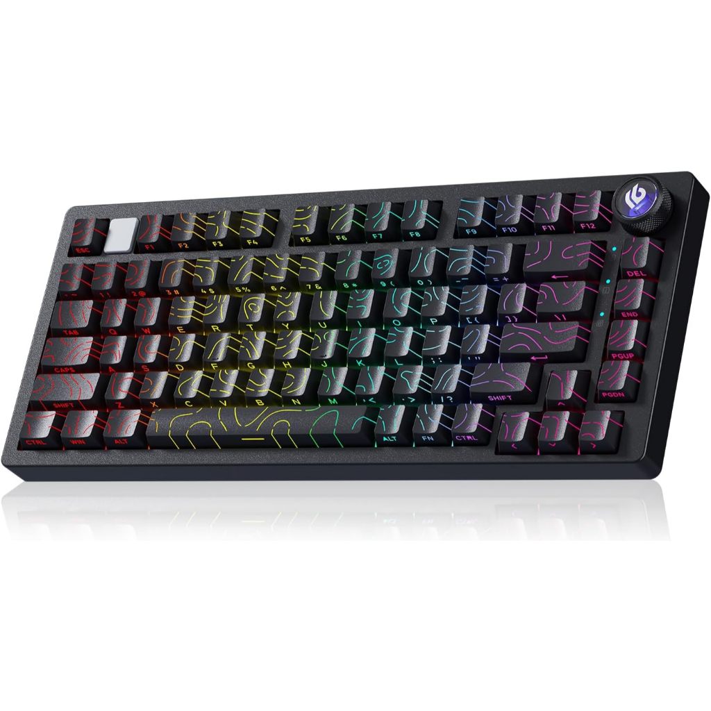 LEOBOG Hi75C Pro phân loại Contour Black, keycap họa tiết đường đồng mức
