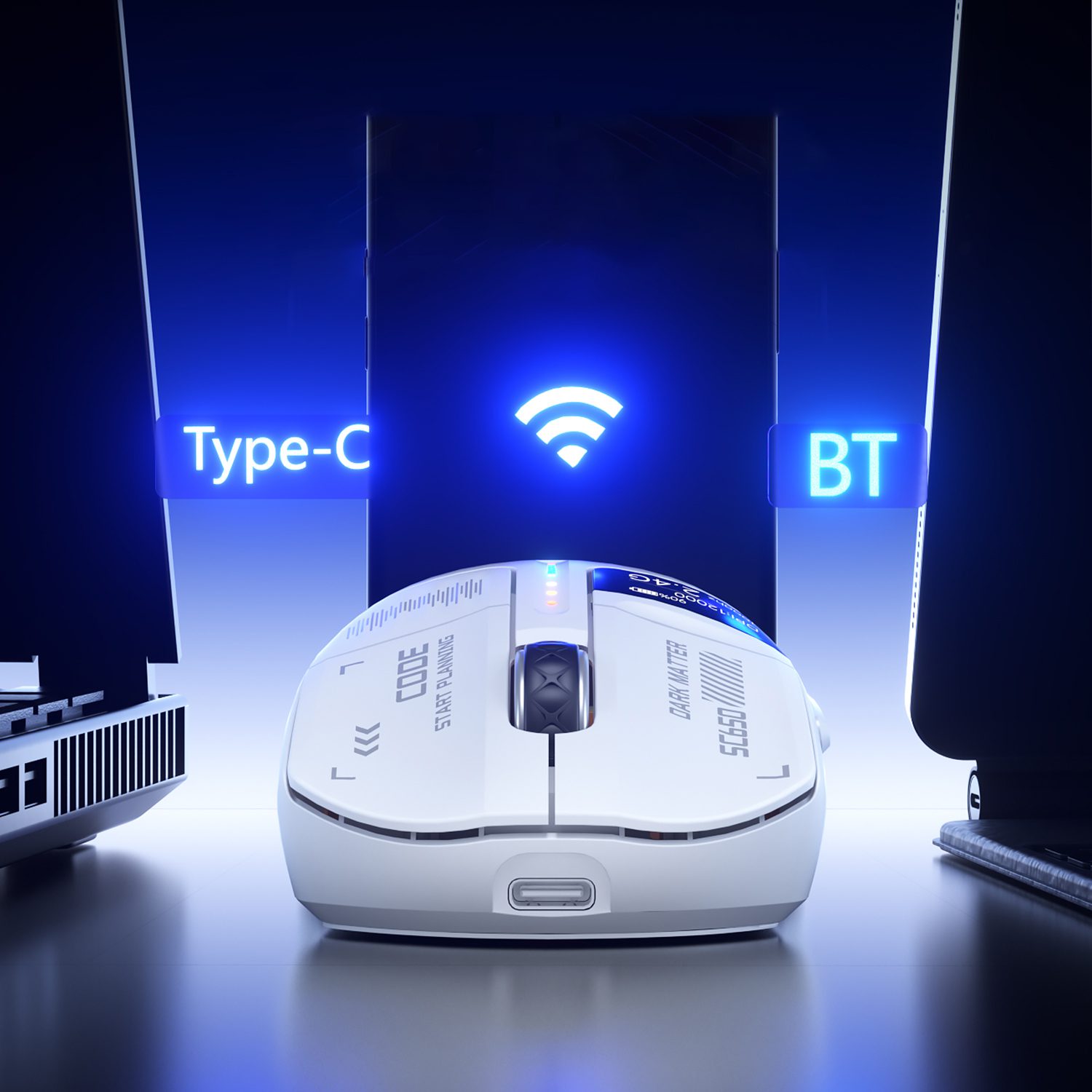 AULA SC650 kết nối Type-C, 2.4G và Bluetooth với nhiều thiết bị